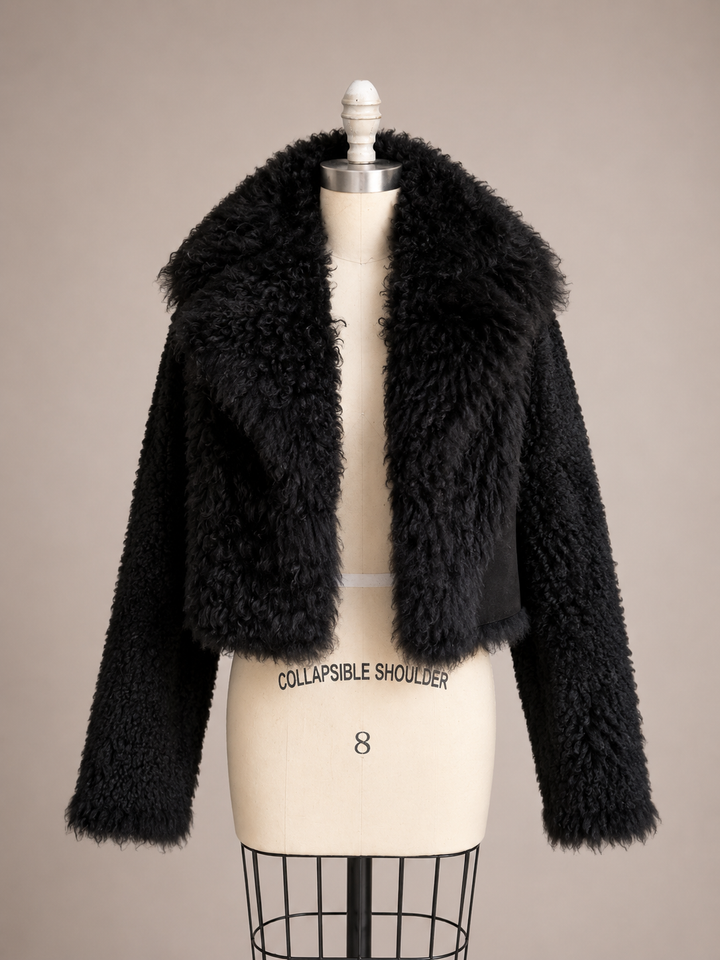 Field and Fleece Crop Jacket- Black