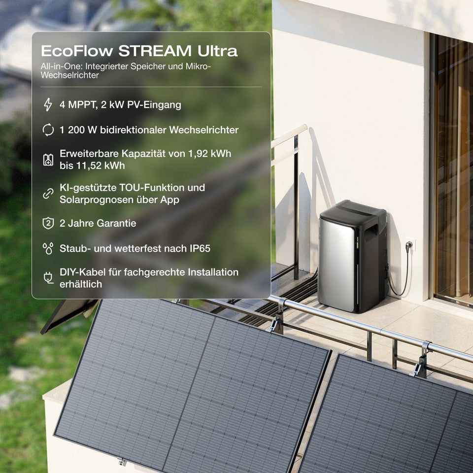 EcoFlow STREAM Pro/Max Balkonkraftwerk mit Speicher(Generalüberholt)